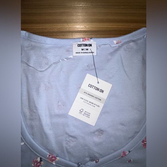 NEW Cotton On Sammie Scoop Neck Short Sleeve Crop Top Women’s size Medium NWT - Picture 9 of 11